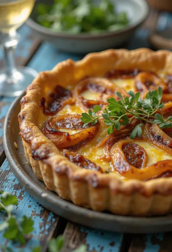 Quiche aux Oignons tálalva