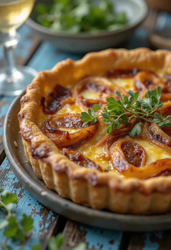 Quiche aux Oignons tálalva