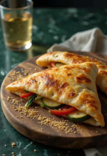 Frissen sült Roston Sült Zöldséges Calzone