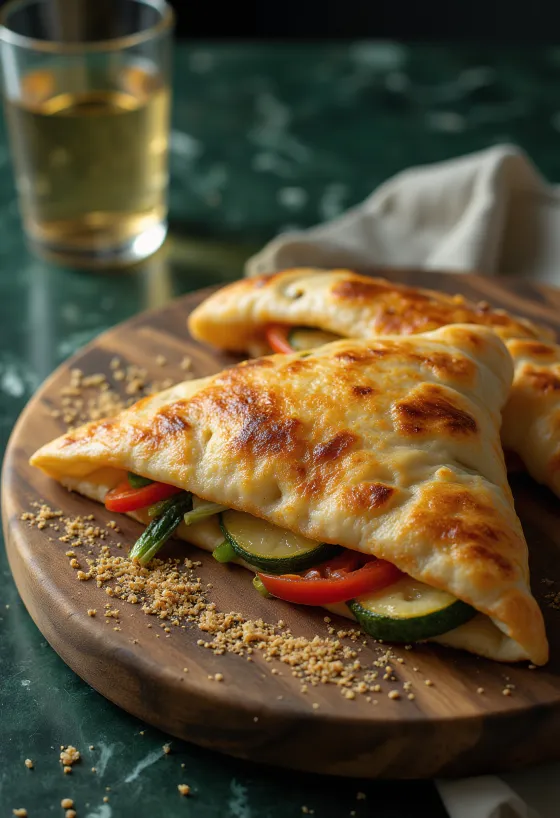 Frissen sült Roston Sült Zöldséges Calzone