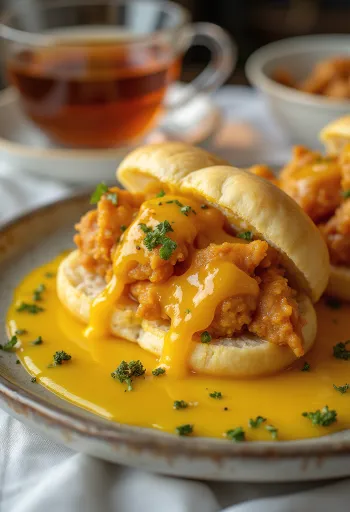 Salted Egg Yolk Chicken Bao sós tojássárgával bevont csirkével