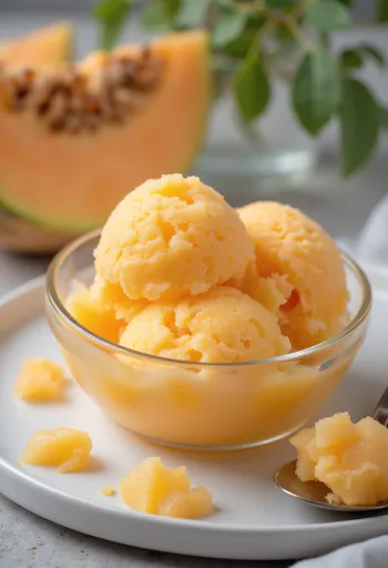 Sárgadinnyés sorbet házi készítésű frissítő desszert
