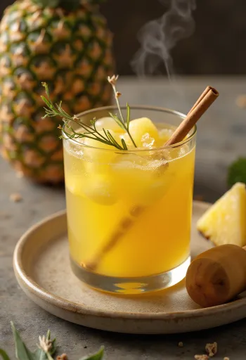 Ananászos cider tálalva pohárban