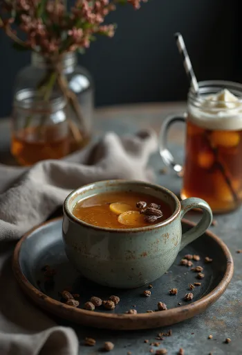 Borókás cider pohárban tálalva