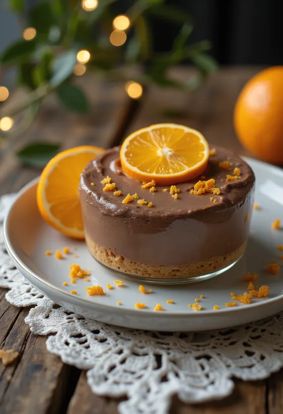 Csokis narancshab torta szeletekkel tálalva