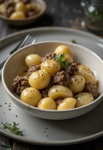 Haggis gnocchi, egy ínycsiklandó étel krémes tejszínes szósszal és friss rozmaringgal tálalva