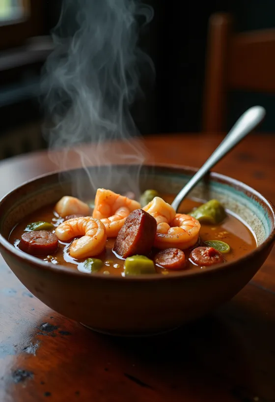 Sűrű keto gumbo leves rákkal