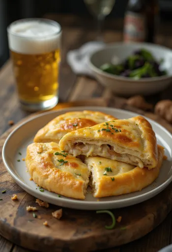 Mustáros csirkés calzone aranybarnára sütve