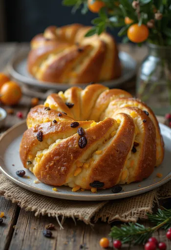 Panettone szeletekre vágva