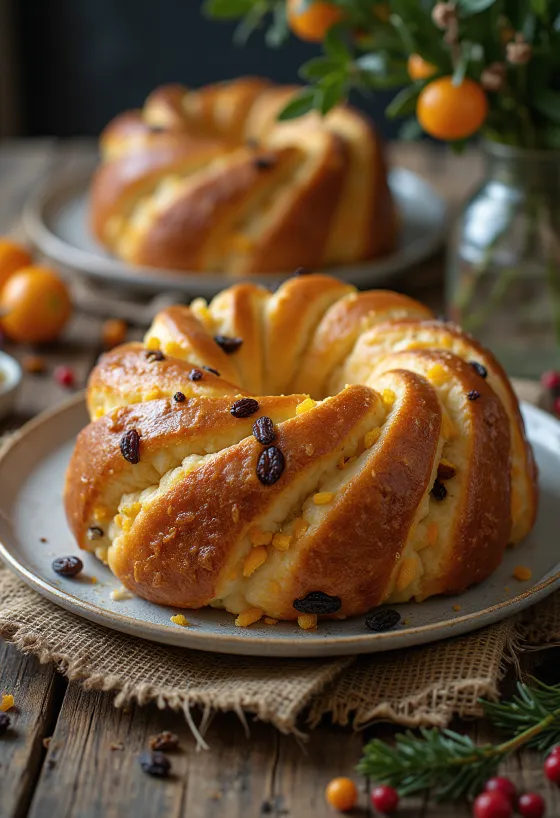 Panettone szeletekre vágva