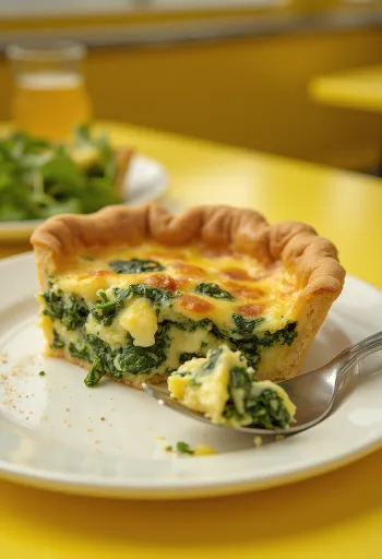 Quiche Florentine tálalva