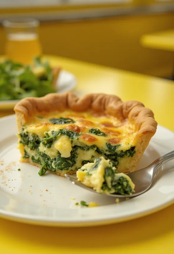 Quiche Florentine tálalva