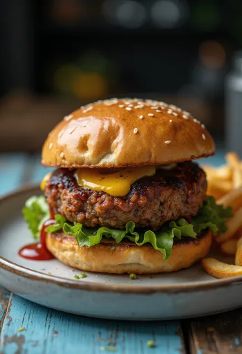 Szejtán burger friss zöldségekkel