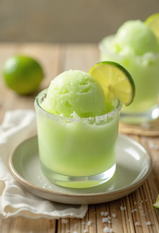 Tequila-lime sorbet házi készítésű frissítő desszert