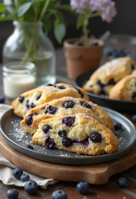 Áfonyás scone tálalva