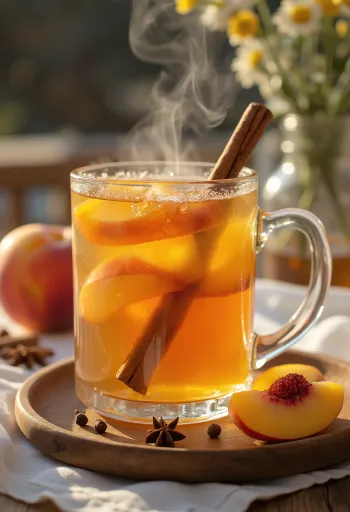 Barackos cider tálalva pohárban
