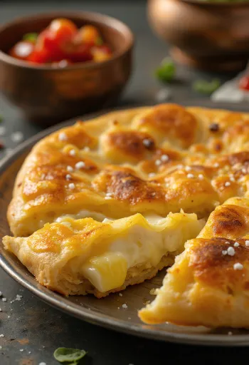 Bhature sajttal, frissen sütve, gazdag ízvilággal