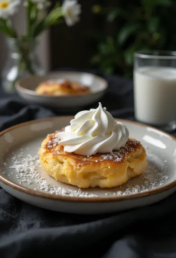 Crumpet tejszínhabbal aranybarna, puha sütemények