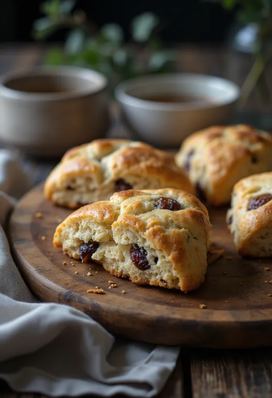 Datolyás-fahéjas cukormentes scone tálalva