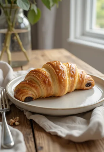 Diós croissant tálalva