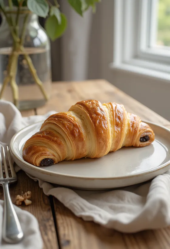 Diós croissant tálalva
