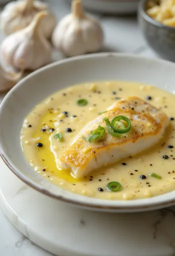 Doi Ilish fokhagymával tálalva, friss korianderrel