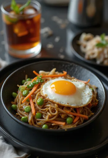 Mee Goreng tojással, frissen tálalva