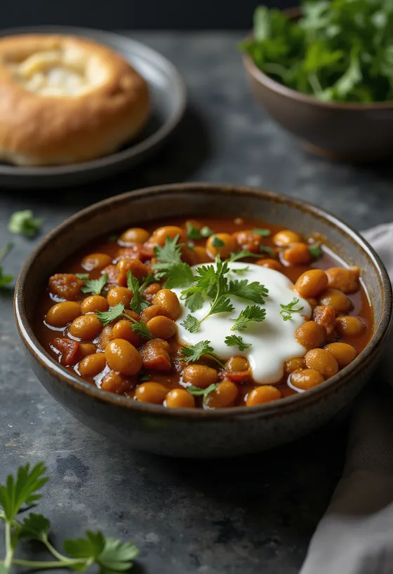 Misal Pav Mamledar változatban, csípős bableves és ropogós pav