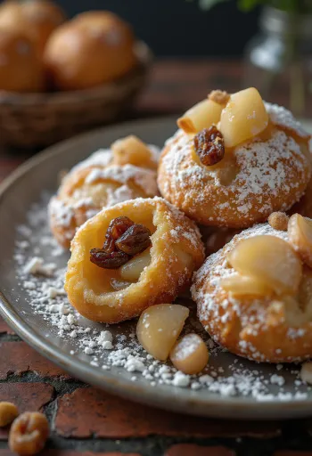 Oliebollen tálalva