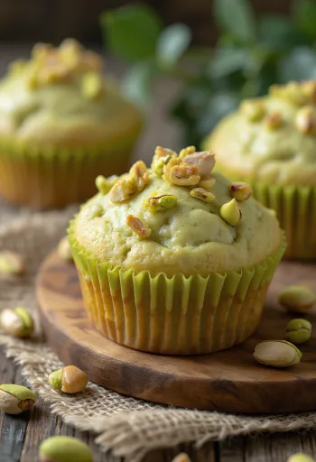 Frissen sült pisztáciás cupcake