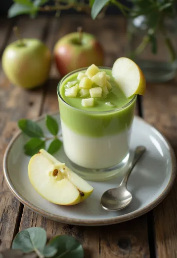 Zöldalmás panna cotta pohárban
