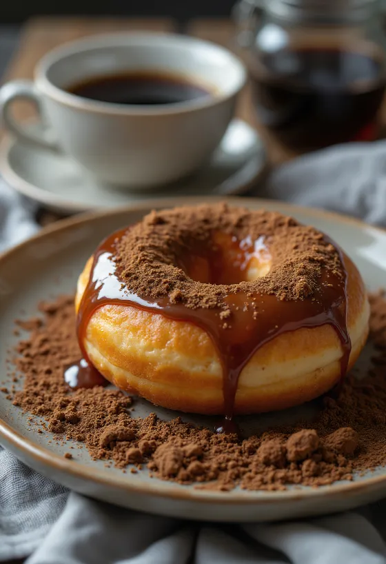 Coffee Doughnut tálalva kávés cukormázzal