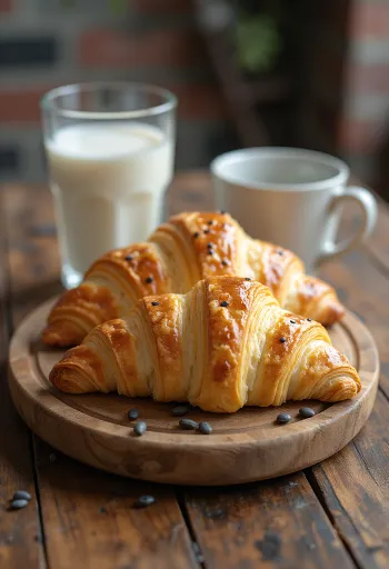 Mákos croissant tálalva