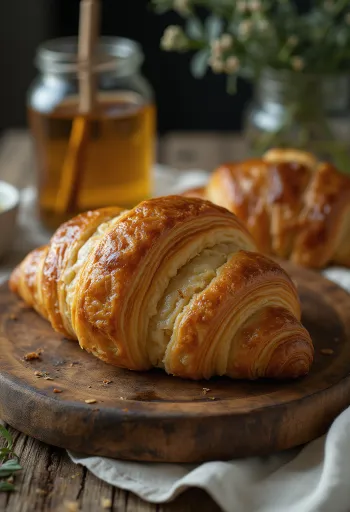 Rozs croissant tálalva