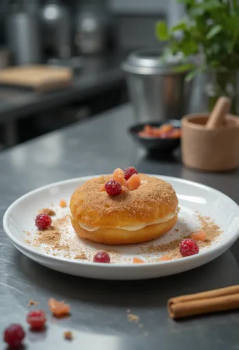 Salmonberry Doughnut frissen tálalva