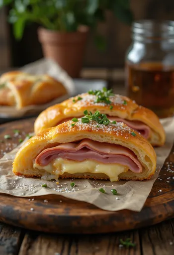 Stromboli bazsalikommal, friss sajt és fűszeres töltelékekkel, aranybarna kérgen