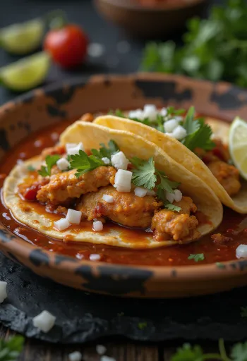 Tacos de Pollo con Salsa de Guajillo tálalva