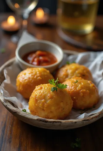 Akara kukoricaliszttel, fekete bab golyók, sült szép aranybarnára