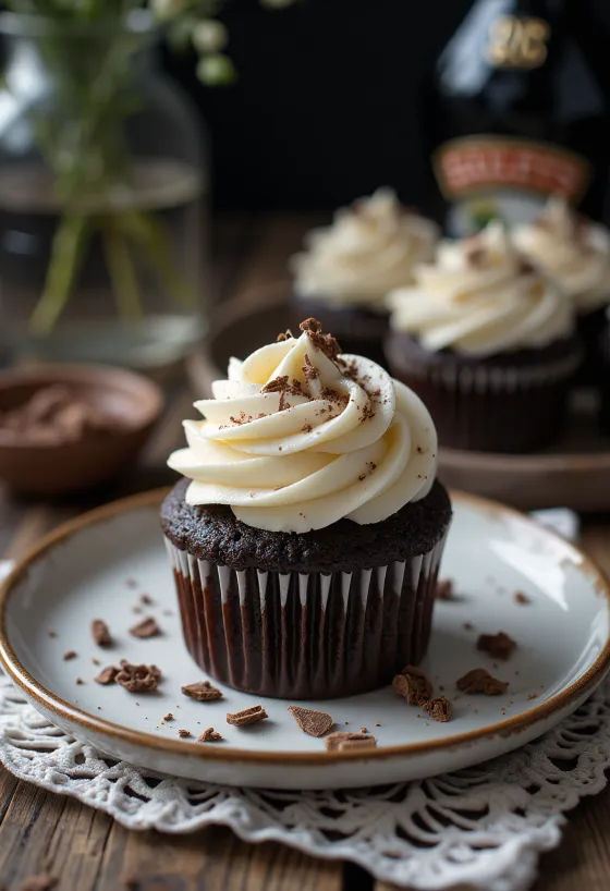 Baileys cupcake tálalva