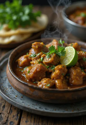 Bhuna beef mustárolajjal, gazdag marhahúsos pörkölt fűszeres szószban
