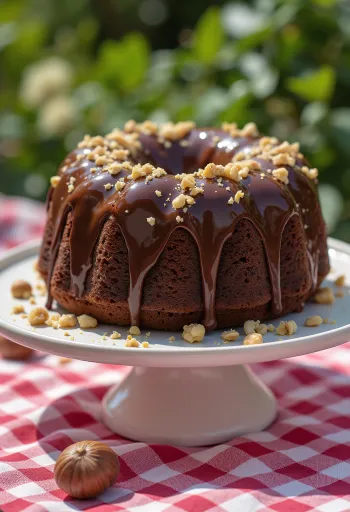 Csokis-mogyorós trüffel torta szeletelve tálalva