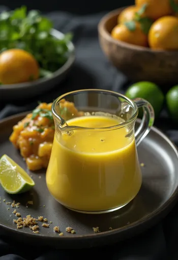 Currys-mézes tejszínes lime szósz tálalva