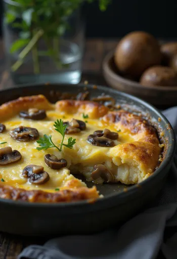 Fish pie gombával, aranybarna krémes burgonyával és halas töltelékkel