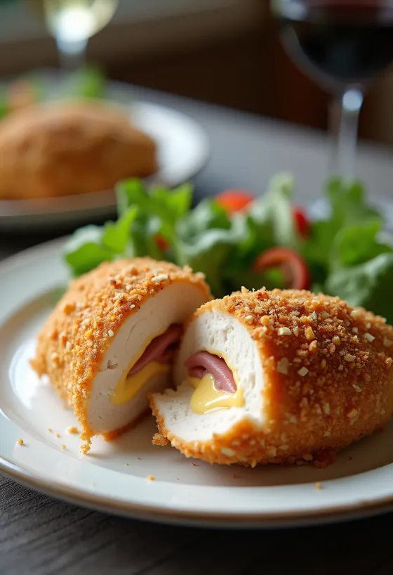 Keto cordon bleu sajttal és sonkával