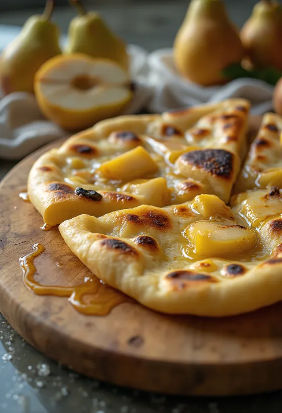 Körtés naan kenyér tálalva