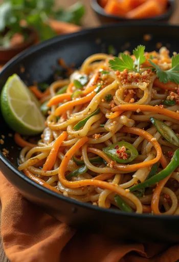 Mee goreng zöldségekkel egy tálban, szójaszószos ázsiai tészta roppanós zöldségekkel