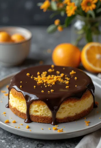 Narancsos torta csokoládéval díszítve
