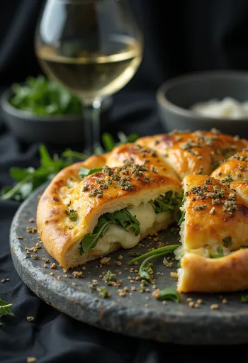 Rukkolás calzone aranybarnára sütve