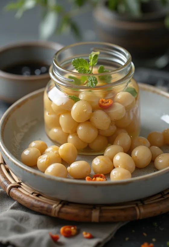 Savanyított natto üvegben