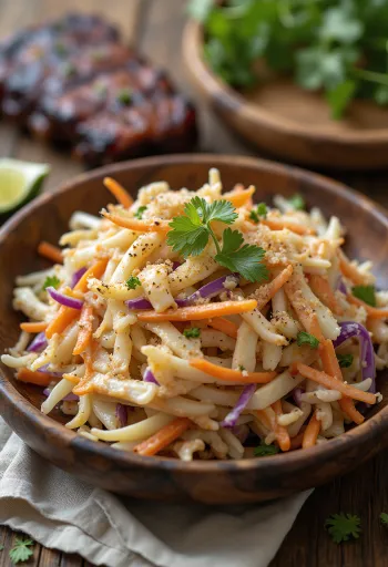 BBQ coleslaw saláta tálalva